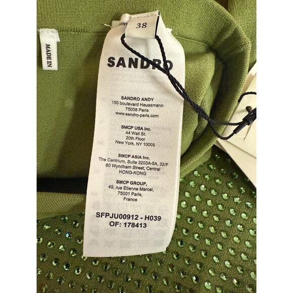 SANDRO Manray Crystal-Embellished Midi Skirt Sz 6 New with Tags - Picture 13 of 16